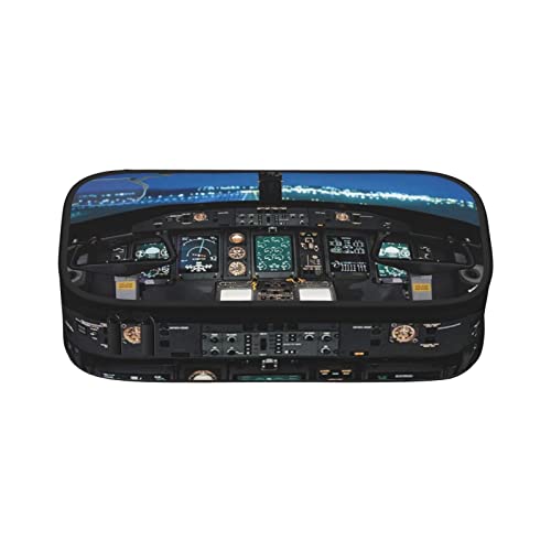 Flugzeug Cockpit Federmäppchen Große Kapazität Stiftetasche Büro Schreibwaren Tasche Kosmetiktasche mit Fächern für Mädchen Jungen, farbe, 5.0cm*10.5cm*20.5cm, federmäppchen von BAAROO