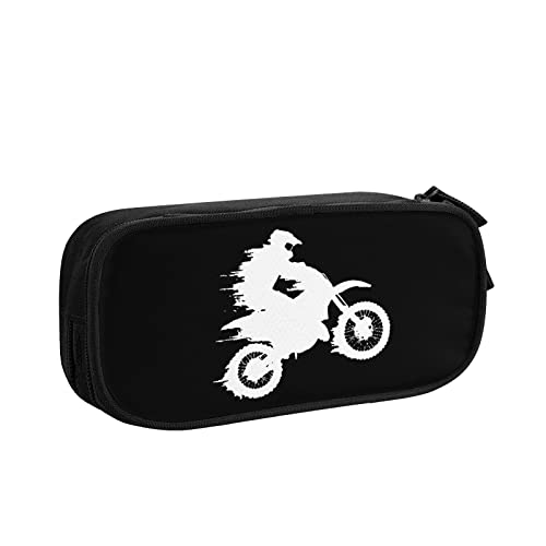 Großes Federmäppchen Motocross Dirt Bike Bleistift Beutel Personalisierte Schreibwaren Organizer Box Druck Make-up Tasche, für Mädchen, Bo, farbe, 5.0cm*10.5cm*20.5cm, federmäppchen von BAAROO