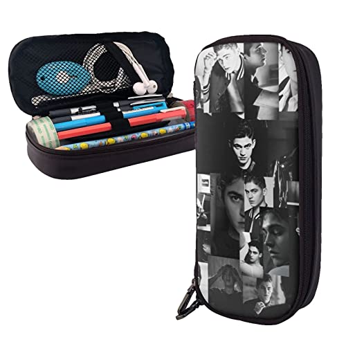 Hero Fiennes-Tiffin Leder Federmäppchen mit Fächern Große Aufbewahrungstasche Schreibwaren Tasche für Büro College, farbe, 5.0cm*10.5cm*20.5cm, federmäppchen von BAAROO