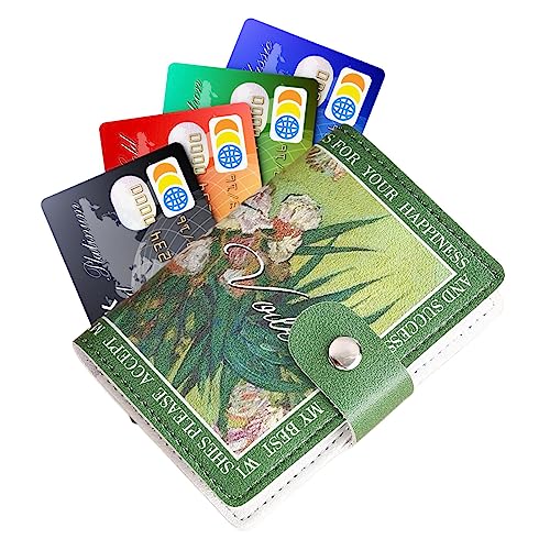 Kleine Karten-Blumen-Geldbörse, Anti-Entmagnetisierungs-Blumen-Kartenetui-Organizer, Vordertaschen-Geldbörsen, Pu-Leder-Mini-Geldbörsen, Kreditkarten-Organizer für Mitgliedskarten von BAAROO