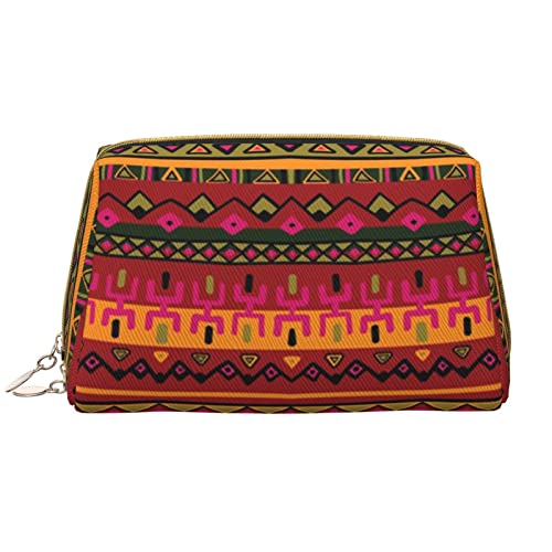 Mexikanische Volkskunst Boho Leder Kosmetiktasche Handtasche Kleine Tasche Geldbörse Reißverschluss Federmäppchen Toilettenartikel Organizer Aufbewahrung Beaut, farbe, 5.0cm*10.5cm*20.5cm, von BAAROO