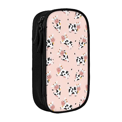Niedliche Kawaii Kuh Bleistift Fall Bleistift Halter Stift Beutel Schreibwaren Box Lagerung Organizer Tasche Schwarz, farbe, 5.0cm*10.5cm*20.5cm, federmäppchen von BAAROO