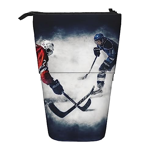 Stehendes Federmäppchen Teleskop Stifthalter Eishockey Kunstdruck Schreibwaren Etuis Make-up Kosmetiktasche, #515, 21x10.5x5cm Stehendes Federmäppchen Teleskop Stifthalter Eishockey Kunstdruck Schreibwaren Etuis Make-up Kosmetiktasche, #515, 21x10.5x5cm von BAAROO