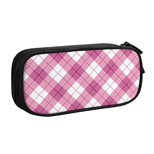 Stiftebox Rosa Diagonal Gitter Große Multifunktions Stift Fall Schreibwaren Tasche, farbe, 5.0cm*10.5cm*20.5cm, federmäppchen Stiftebox Rosa Diagonal Gitter Große Multifunktions Stift Fall Schreibwaren Tasche, farbe, 5.0cm*10.5cm*20.5cm, federmäppchen von BAAROO