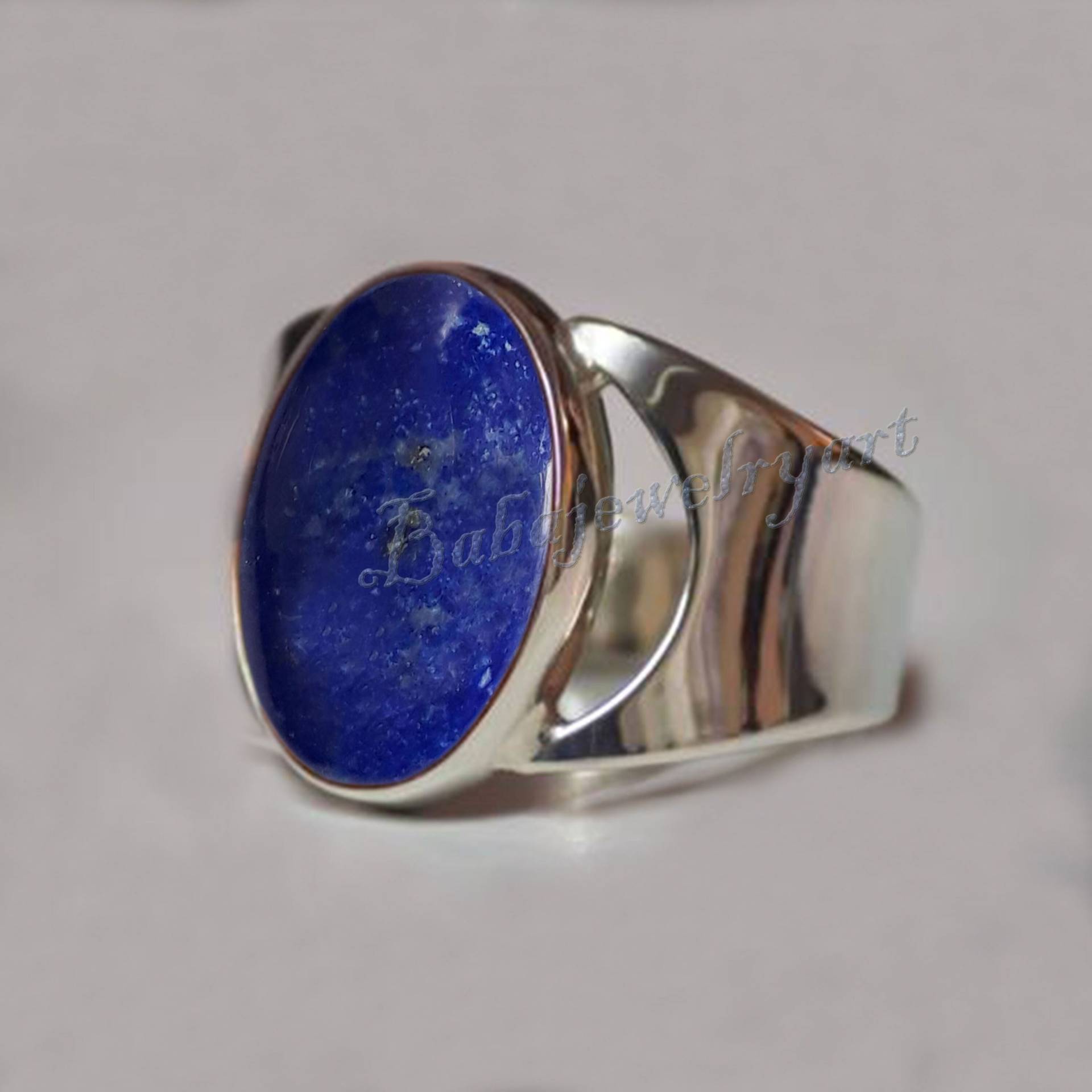 Lapis Lazuli Ring, 925 Silber Herren Blau Edelstein Schwerer Ring Geschenk Für Mann, Pinky Oval Blauer Signet von BABAJEWELLERYART