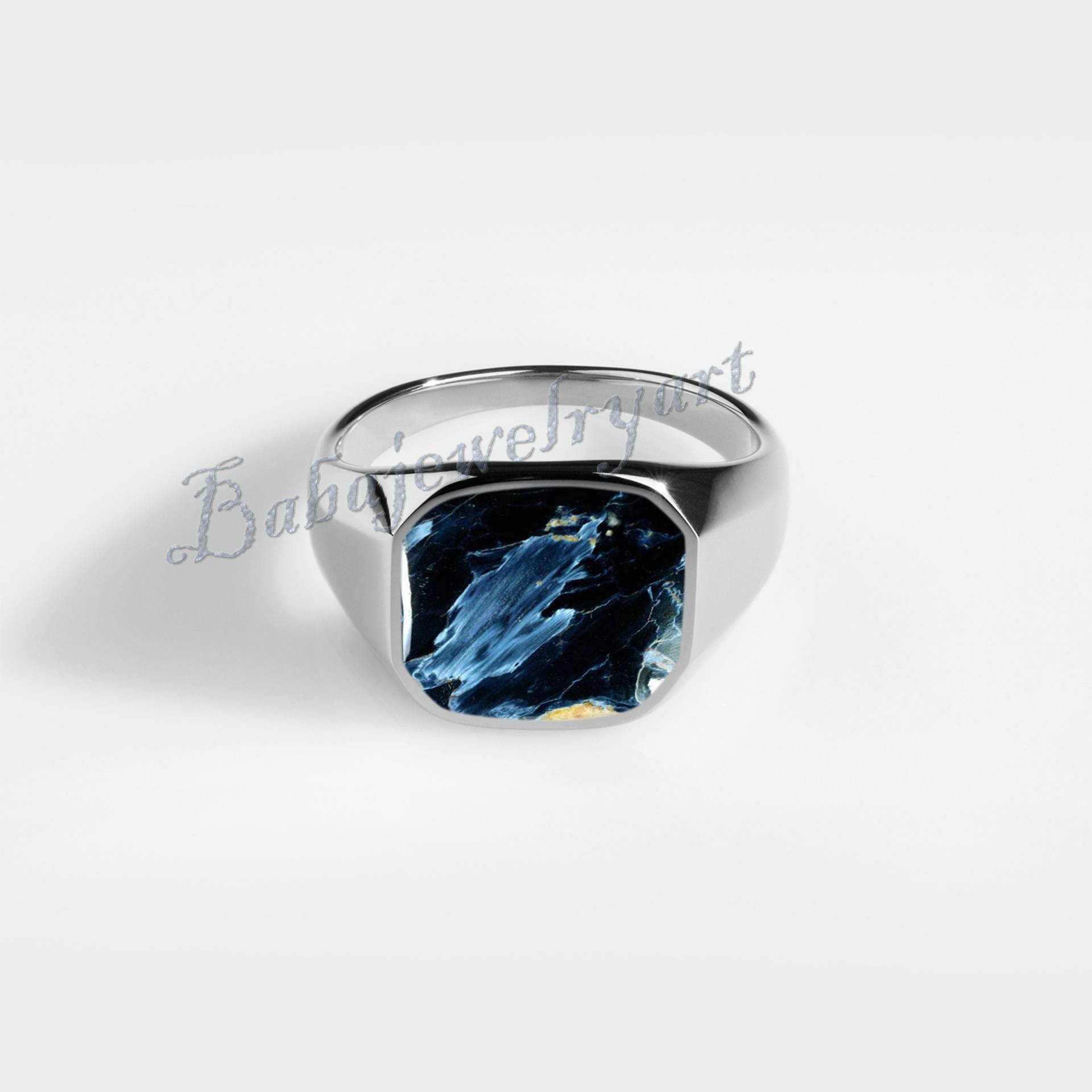 Herren-Pietersit-Ring, Pietersit-Ring, Natürlicher Pietersit-Männer-Siegelring, 925 Sterling Silber Pietersit-Ring Herren-Edelstein-Ring Pinky-Ring von BABAJEWELLERYART