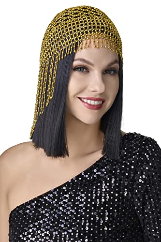 BABEYOND 1920er Stirnband Damen Gatsby Haar Kette Bauchtanz Exotisch Cleopatra Kostüm Accessoires 20er Jahre Flapper Blinkendes Haarband von BABEYOND