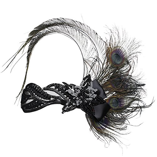 BABEYOND Damen 1920s Stirnband Pfau Feder 20er Jahre Stil Flapper Haarband Inspiriert von Great Gatsby Damen Kostüm Accessoires Stil 5 von BABEYOND