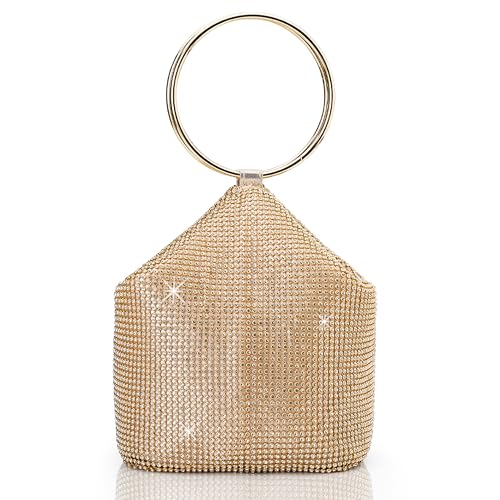 BABEYOND Damen Strass Clutch Abendtaschen Sparkly Glitter Dreieck Geldbörse für 1920er Jahre Party Abschlussball Hochzeit, Gold5, Einheitsgröße von BABEYOND