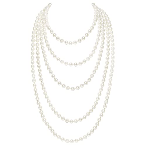 BABEYOND Modische Imitation Perlen Kette Flapper Art Deco 1920s Gatsby Kostüm Accessoires Lange Perle Halskette von BABEYOND