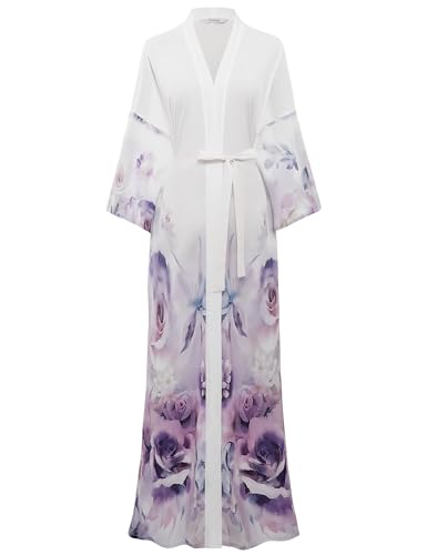 BABEYOND Morgenmantel Kimono Damen Lang - Chiffon Leicht Satin Halblangarm Lockerer Passform Bademantel BABEYOND Morgenmantel Kimono Damen Lang - Chiffon Leicht Satin Halblangarm Lockerer Passform Bademantel von BABEYOND