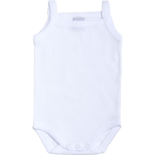 BABIDU Baby-Mädchen Baby-Body-1101 Taufkleidung, Weiß (Blanco 1), 0-1 Monate von BABIDU