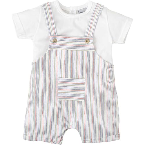 BABIDU Uni Baby Conjunto Bebé Con Peto Corto Y Camiseta, Estampado Rayas Multicolor Set mit Latzhose, Einfarbig, 0-3 Monate BABIDU Uni Baby Conjunto Bebé Con Peto Corto Y Camiseta, Estampado Rayas Multicolor Set mit Latzhose, Einfarbig, 0-3 Monate von BABIDU