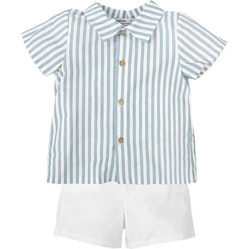 BABIDU Uni Baby Conjunto para Bebé Con Camisa de Rayas Y Pantalón Corto Blanco Set, Einfarbig, 12 Monate BABIDU Uni Baby Conjunto para Bebé Con Camisa de Rayas Y Pantalón Corto Blanco Set, Einfarbig, 12 Monate von BABIDU