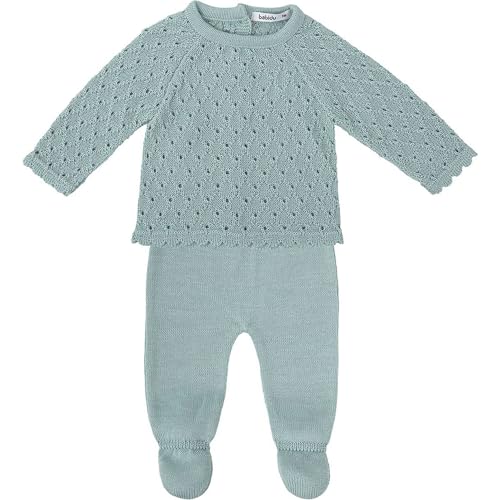 BABIDU Uni Baby Conjunto para Bebé Con Jersey de Punto Calado Y Polaina A Juego Set, grün, 3 Meses BABIDU Uni Baby Conjunto para Bebé Con Jersey de Punto Calado Y Polaina A Juego Set, grün, 3 Meses von BABIDU
