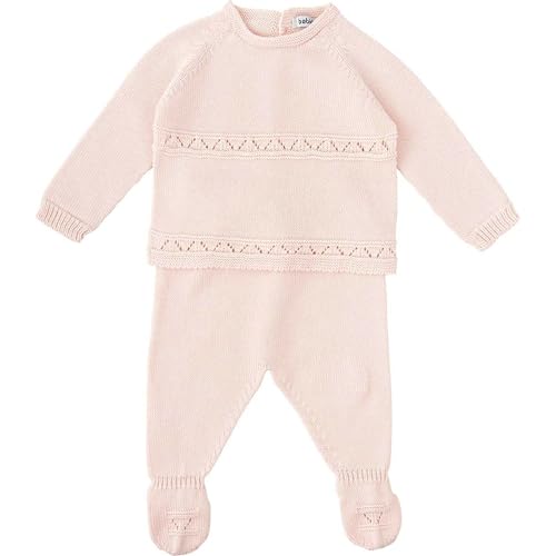 BABIDU Uni Baby Conjunto para Bebé Con Jersey de Punto Diseño Silencio Y Polaina A Juego Set, Rosa, 3 Meses von BABIDU