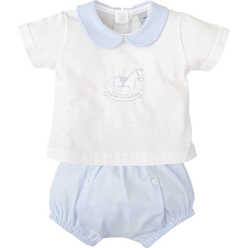 BABIDU Uni Baby Conjunto para Bebé Con Ranita Lisa Y Camiseta de Manga Corta Estampada Set, Himmelblau, 12 Monate BABIDU Uni Baby Conjunto para Bebé Con Ranita Lisa Y Camiseta de Manga Corta Estampada Set, Himmelblau, 12 Monate von BABIDU