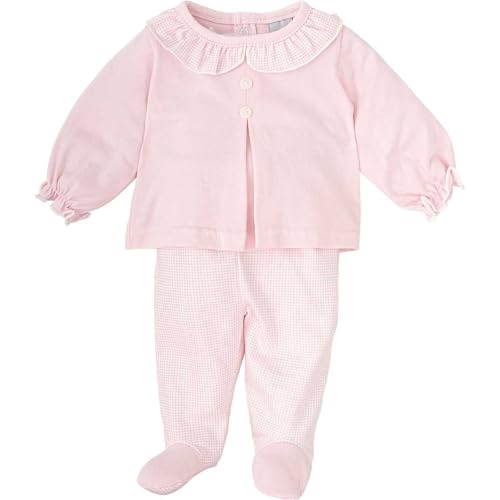 BABIDU Uni Baby Conjunto para Bebé Niña Camiseta de Manga Larga Con Cuello Volante Y Polaina A Cuadros Set, Rosa, 6 Meses BABIDU Uni Baby Conjunto para Bebé Niña Camiseta de Manga Larga Con Cuello Volante Y Polaina A Cuadros Set, Rosa, 6 Meses von BABIDU