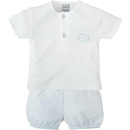 BABIDU Uni Baby Conjunto para Bebé Y Niña Camiseta de Manga Corta Estampada Con Tapeta Y Cuello Redondo Set, Himmelblau, 24 Monate BABIDU Uni Baby Conjunto para Bebé Y Niña Camiseta de Manga Corta Estampada Con Tapeta Y Cuello Redondo Set, Himmelblau, 24 Monate von BABIDU