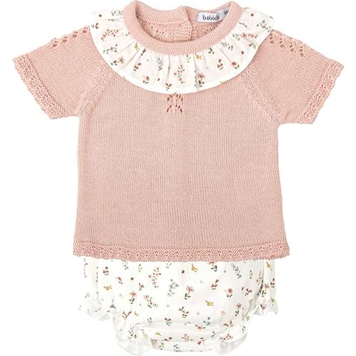BABIDU Uni Baby Conjunto para Bebé Y Niña Con Ranita Punto Calado Y Camiseta de Manga Corta Set, Rosa, 24 Monate BABIDU Uni Baby Conjunto para Bebé Y Niña Con Ranita Punto Calado Y Camiseta de Manga Corta Set, Rosa, 24 Monate von BABIDU