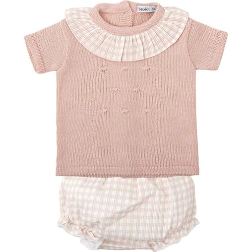 BABIDU Uni Baby Conjunto para Bebé Y Niña Con Ranita Punto Calado Y Camiseta de Manga Corta Set, Rosa, 3 Meses BABIDU Uni Baby Conjunto para Bebé Y Niña Con Ranita Punto Calado Y Camiseta de Manga Corta Set, Rosa, 3 Meses von BABIDU