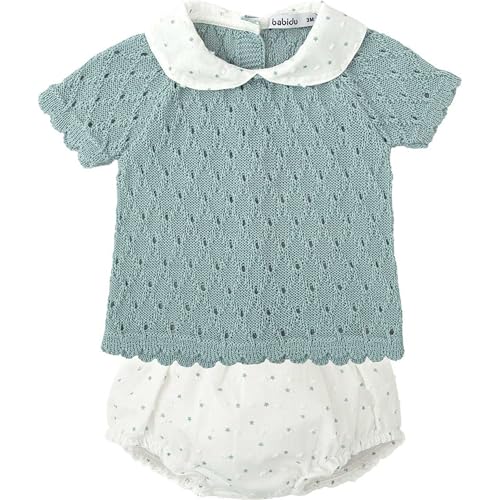 BABIDU Uni Baby Conjunto para Bebé Y Niña Con Ranita Punto Calado Y Camiseta de Manga Corta Set, grün, 12 Monate BABIDU Uni Baby Conjunto para Bebé Y Niña Con Ranita Punto Calado Y Camiseta de Manga Corta Set, grün, 12 Monate von BABIDU