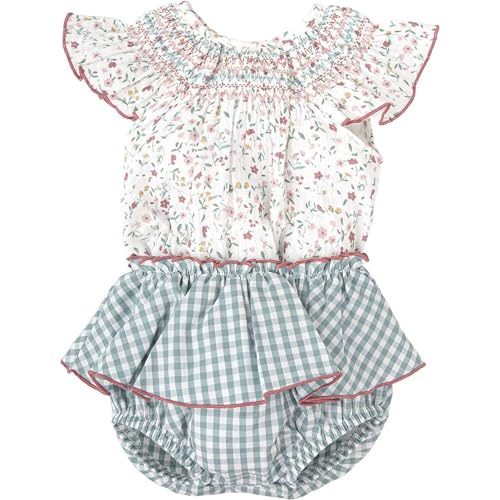 BABIDU Uni Baby Conjunto para Bebé Y Niña Ranita Estampada Cuadro Vichy Y Camiseta de Manga Corta Con Cuello Volante Set, Einfarbig, 3 Meses BABIDU Uni Baby Conjunto para Bebé Y Niña Ranita Estampada Cuadro Vichy Y Camiseta de Manga Corta Con Cuello Volante Set, Einfarbig, 3 Meses von BABIDU