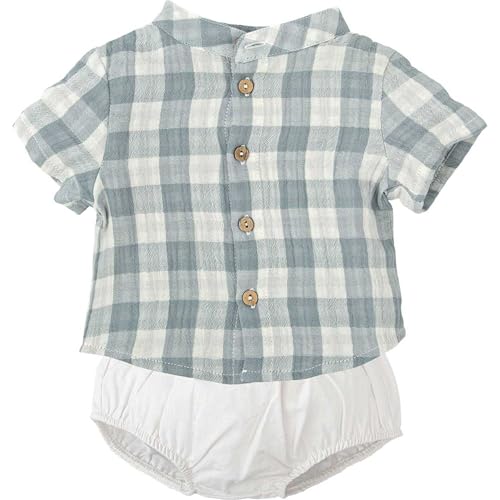 BABIDU Unisex Baby Conjunto para Bebé Y Niño Con Camisa de Manga Corta A Cuadros Y Cubrepañal Blanco Set, Einfarbig, 24 Monate BABIDU Unisex Baby Conjunto para Bebé Y Niño Con Camisa de Manga Corta A Cuadros Y Cubrepañal Blanco Set, Einfarbig, 24 Monate von BABIDU