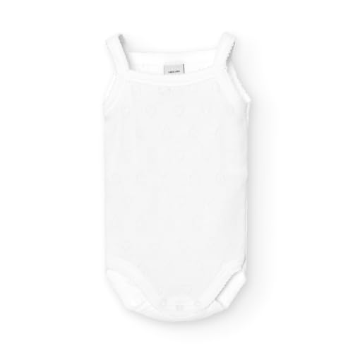 BABIDU Unisex Baby 1101 Body Tirante Fino Calado Corazones Taufbekleidung, Weiß (Blanco 1), 12 von BABIDU
