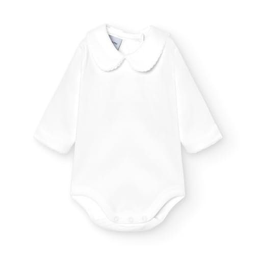 BABIDU Unisex Baby Body Cuello Algodon, Weiß, 12 Monate von BABIDU