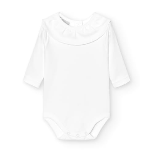 BABIDU Unisex Baby Body Cuello Volante Zugeschnitten, weiß, 18 Monate von BABIDU