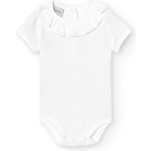 BABIDU Baby-Body, kurzärmelig, Rüschenkragen, 100% Baumwolle, Baby-Body für Neugeborene, weicher und atmungsaktiver, hypoallergener Stoff für empfindliche Haut, erstes Tragen, Unisex-Babykleidung von BABIDU
