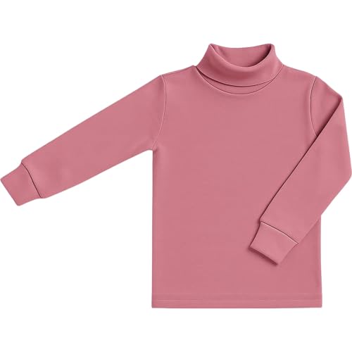 BABIDU Unisex Kinder Halbhochhals-Halbrollkragen-Unterhemd, Unisex Jungen und Mädchen Unterwäsche von 2 bis 16 Jahren, Langarm-Unterhemd aus Baumwolle und Polyester, Thermo-Plüschstoff von BABIDU