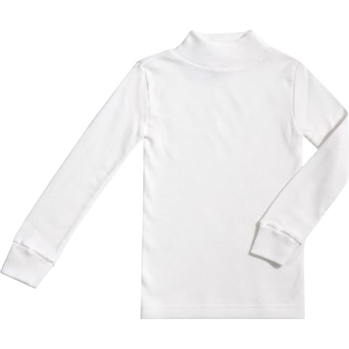 BABIDU Unisex Kinder Halbhochhals-Halbrollkragen-Unterhemd, Unisex Jungen und Mädchen Unterwäsche von 2 bis 16 Jahren, Langarm-Unterhemd aus Baumwolle und Polyester, Thermo-Plüschstoff von BABIDU