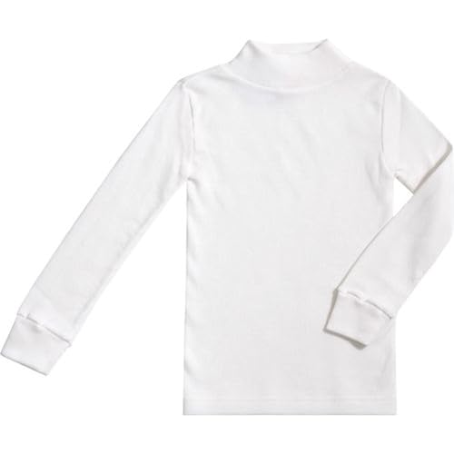 BABIDU Unisex-Kinder-Unterhemd mit halbem Stehkragen, Semi-Musketeer, Punt NOU-Reihe, Unisex-Kleidung für Jungen und Mädchen von 2 bis 16 Jahren, Langarm-Unterhemd aus Baumwolle und Polyester von BABIDU