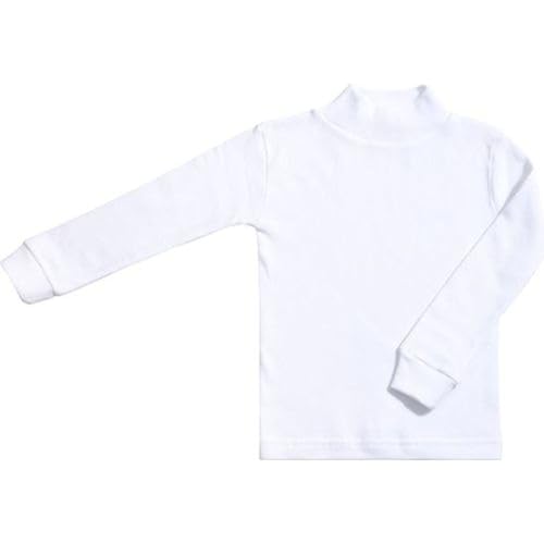 BABIDU Unisex-Kinder-Unterhemd mit halbem Stehkragen, Semi-Musketeer, Punt NOU-Reihe, Unisex-Kleidung für Jungen und Mädchen von 2 bis 16 Jahren, Langarm-Unterhemd aus Baumwolle und Polyester von BABIDU