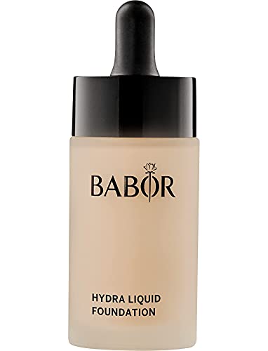 BABOR MAKE UP Hydra Liquid Foundation, flüssige Foundation mit mittlerer Deckkraft, für trockene Haut, enthält feuchtigkeitsspendendes Serum, 30 ml von BABOR