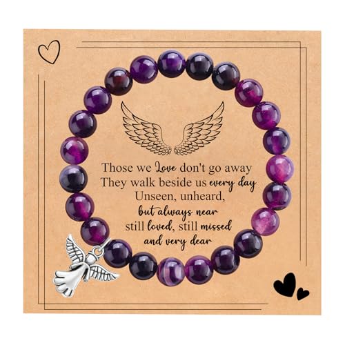 BABORI Beileidsgeschenk für den Verlust eines geliebten Menschen, Gedenkheilung, Gedenken, Beileid, Trauer, Geschenk für Frauen, rosa Perlen, Armband mit Engelsflügeln, 7, Stein, Kein Edelstein BABORI Beileidsgeschenk für den Verlust eines geliebten Menschen, Gedenkheilung, Gedenken, Beileid, Trauer, Geschenk für Frauen, rosa Perlen, Armband mit Engelsflügeln, 7, Stein, Kein Edelstein von BABORI