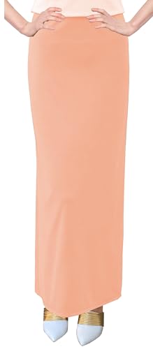 Baby'O Damen Basic Modest 94 cm knöchellanger Stretch-Strick Gerader Rock - Pink - 46 von BABY O