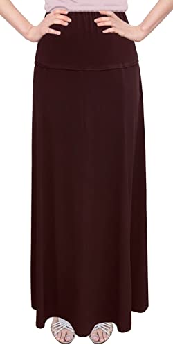 Baby'O Damen Stretch Knit Fit und Flare A-Linie 91,4 cm Maxi Länge Rock, Burgunder, XX-Large von BABY O