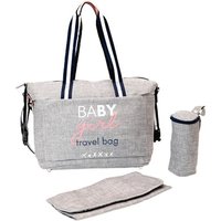 BABY ON BOARD Wickeltasche Simply Duffle Baby Girl grau meliert von BABY ON BOARD