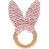 babyJem Beißring aus Holz Hase, rosa von BABYJEM