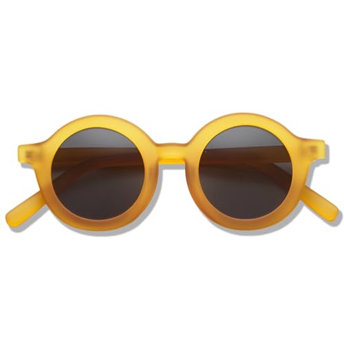 BABYMOCS Baby Sonnenbrille 0-1,5 Jahre BIOPLASTIK & POLARISIERT I Runde Sonnenbrille Baby Jungen & Mädchen BPA-frei I 100% UV SCHUTZ I Schwedisches Design Sonnenbrillen Kleinkind (Gelb) von BABYMOCS