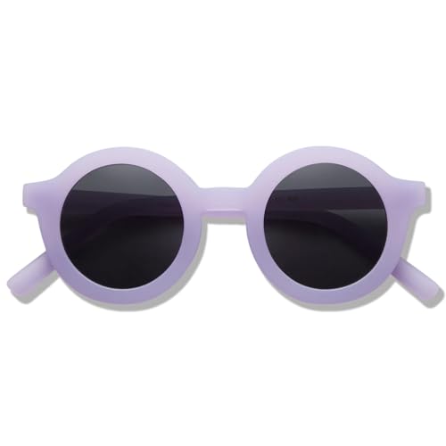 BABYMOCS Baby Sonnenbrille 0-1,5 Jahre BIOPLASTIK & POLARISIERT I Runde Sonnenbrille Baby Jungen & Mädchen BPA-frei I 100% UV SCHUTZ I Schwedisches Design Sonnenbrillen Kleinkind (Lila) von BABYMOCS