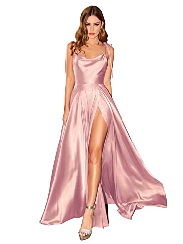 BABYONLINE D.R.E.S.S. Abendkleid, lang, große Größe, geschlitzt, sexy, rückenfrei, schick, elegant, Gala-Kleid, Promo, Rosa, 42 von BABYONLINE D.R.E.S.S.