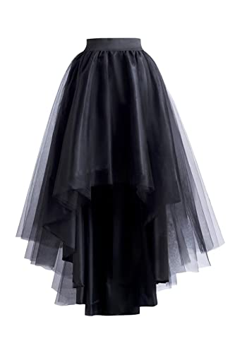 Babyonlinedress Tüllrock, asymmetrisch, für Hochzeit, Party, Ball, Cocktailrock, Tutu, Mesh, Damen, Tüll, Schwarz , One size von BABYONLINE D.R.E.S.S.