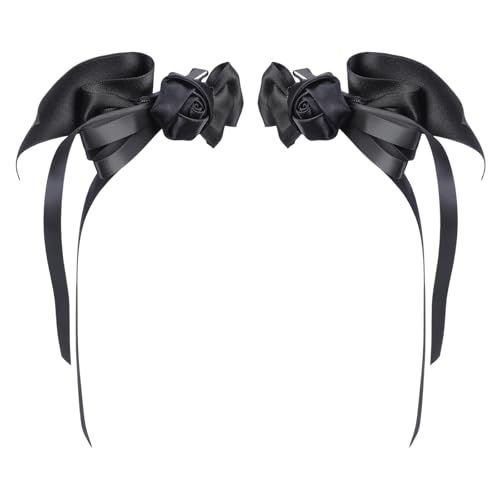1Pair Bowknot Form Haarnadeln Heiße Mädchen Rosenband & Bowknot Haare Make Up Haarclip Für Frauen Pferdeschwanz Haare Clip von BABYVIVA