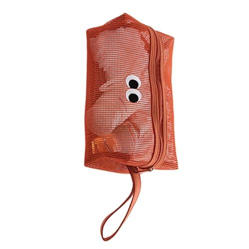 BABYVIVA Aufbewahrungstasche, niedliche Make-up-Tasche mit großen Augen, wasserdicht, Kulturbeutel, Kosmetiktasche, Pinsel, Lippenstift, Schreibwaren, Aufbewahrungsbox für Körperpflege, Orange, As von BABYVIVA