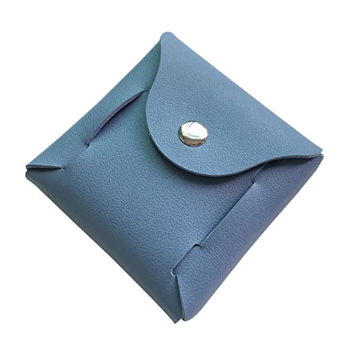 BABYVIVA Aufbewahrungstasche, tragbar, Leder, Münzgeldbörse, Vintage, kleine Geldbeutel, Geldbörse, Aufbewahrungstasche, Geschenk für Damen und Herren, blau, 10 * 10 * 2.5 cm von BABYVIVA