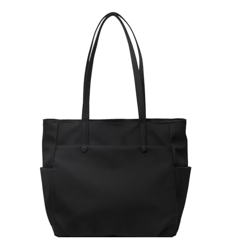 BABYVIVA Einkaufstasche für Damen, Nylon, große Kapazität, Reisetasche, spritzwassergeschützt, einfarbig, Schultertasche, Büchertasche, Schwarz , As shown in the picture (error 1-3cm) von BABYVIVA